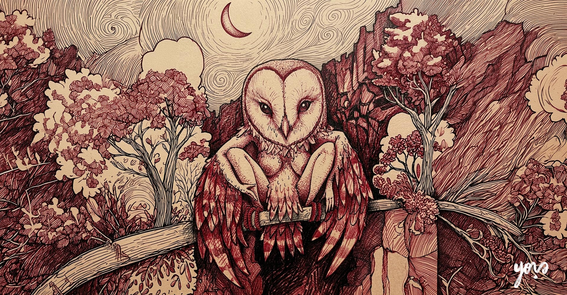 La Lechuza-Huitaca: protectora de las mujeres de conocimiento y símbolo de la sabiduría silenciada que emerge en el silencio de la noche.